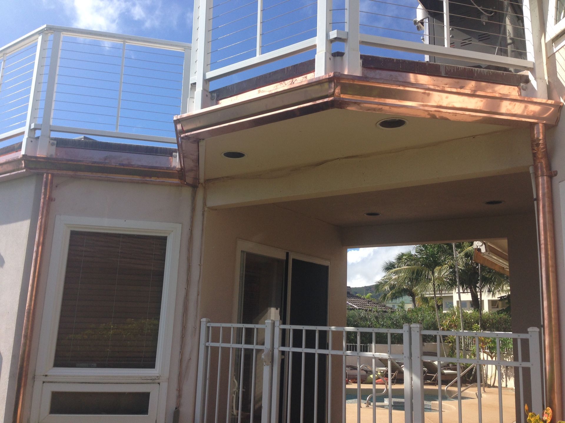 White railing on a building