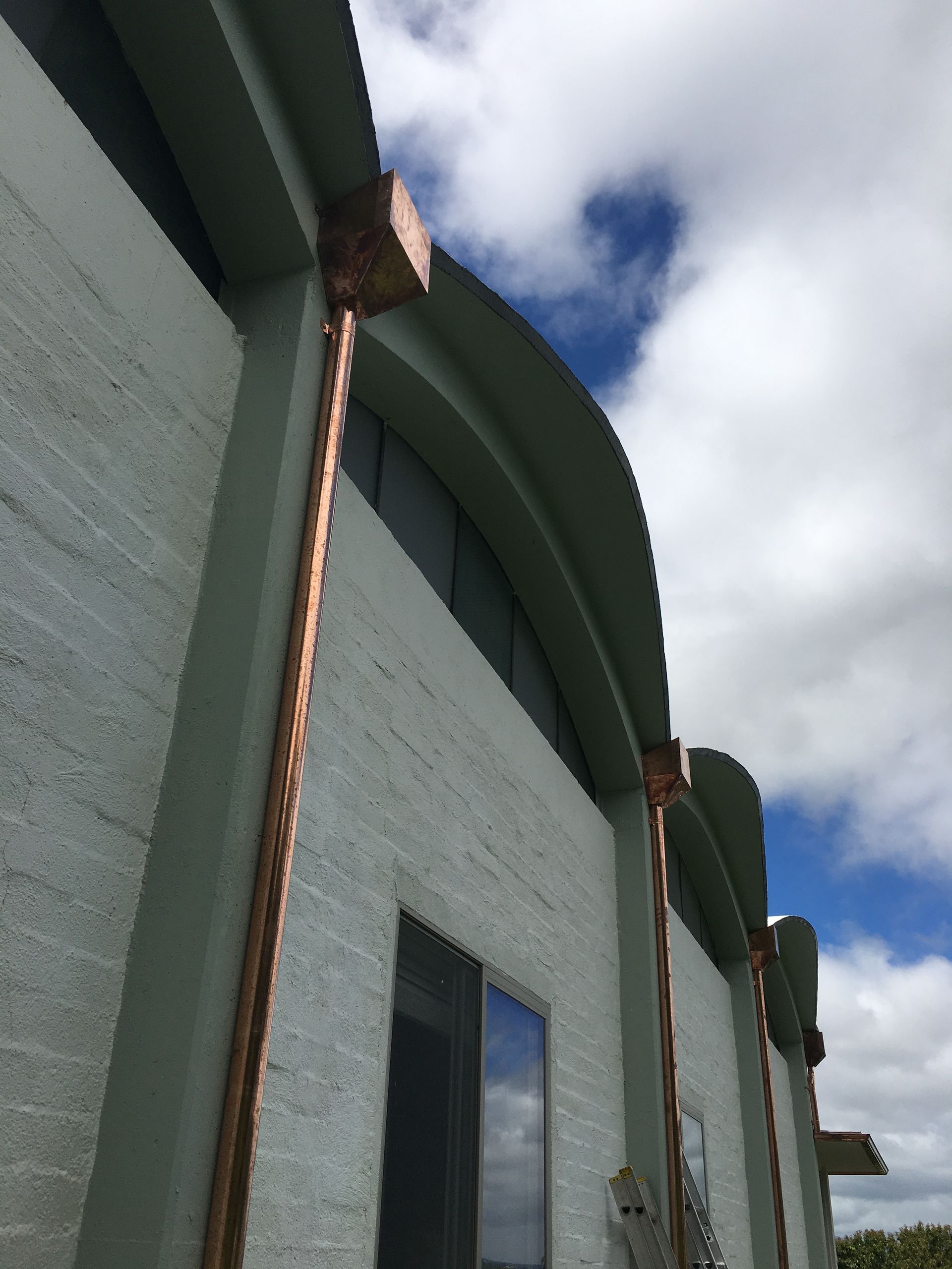 Building with copper pipes