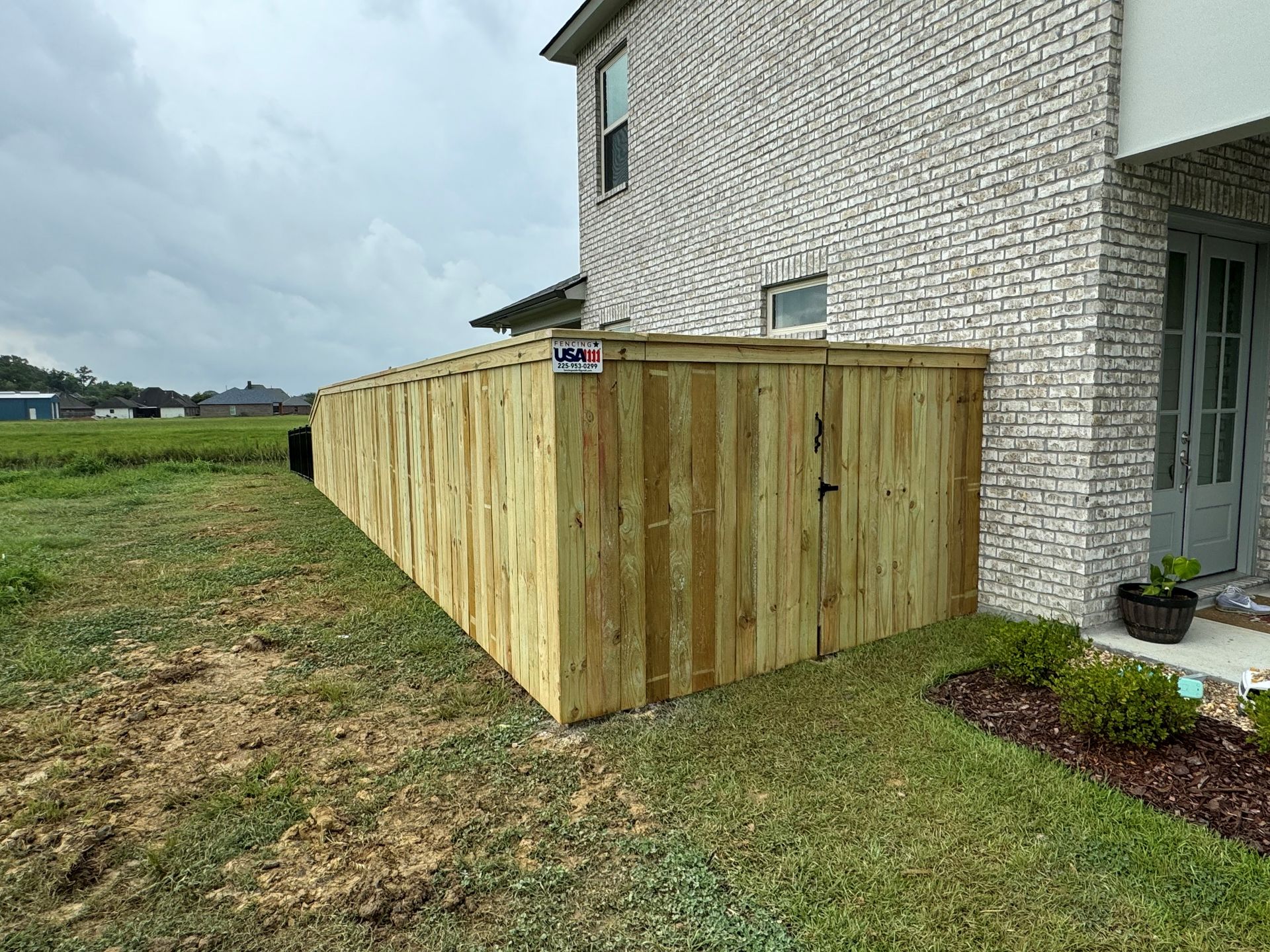Fence next to a building