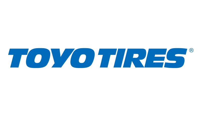 TOYO TIRES logo in blue on a white background