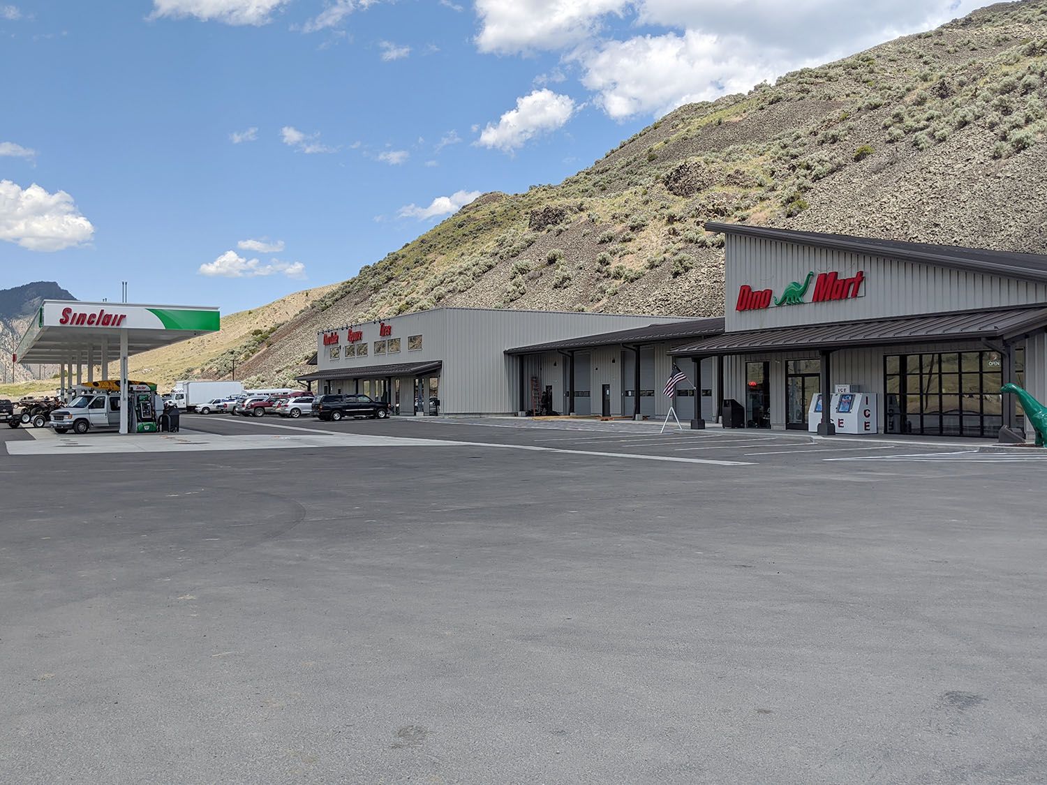 A gas station and convenience store