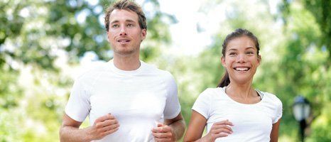 young couple jogging