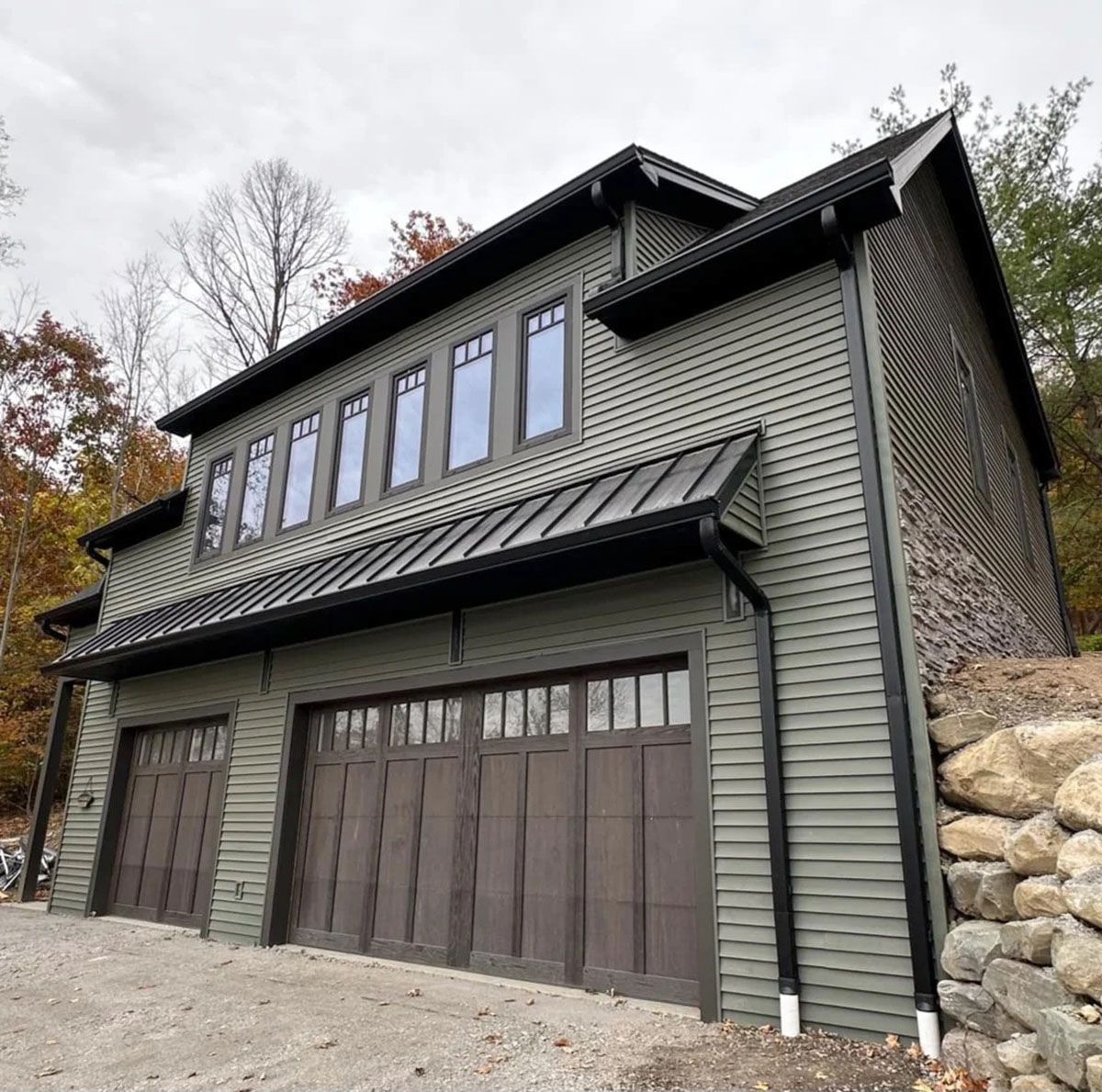 A large house with dependable gutter system