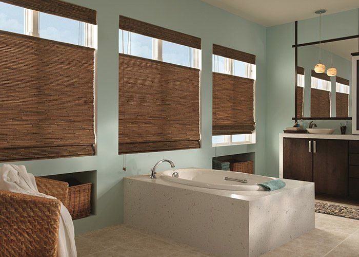 Bathroom roman shades