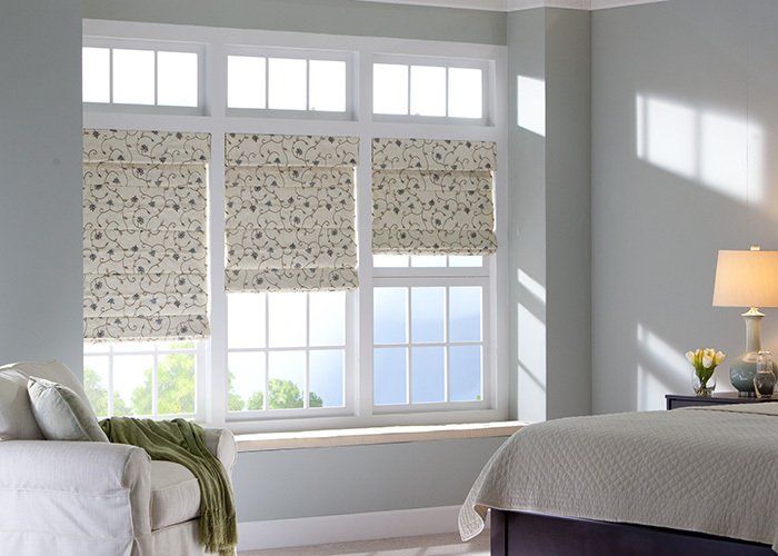 Patterned roman shades