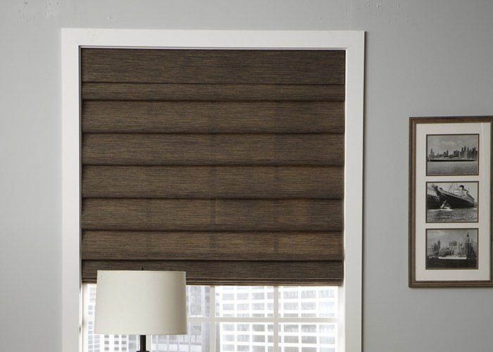 Brown roman shades