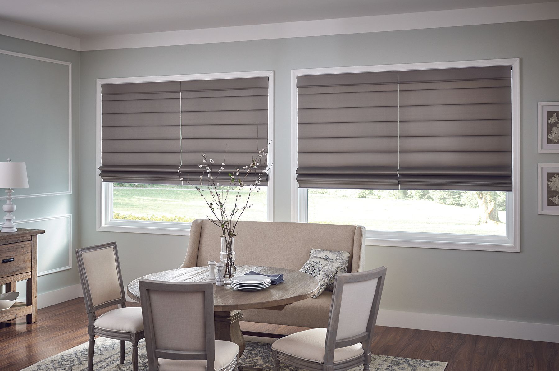 Elegant roman shades