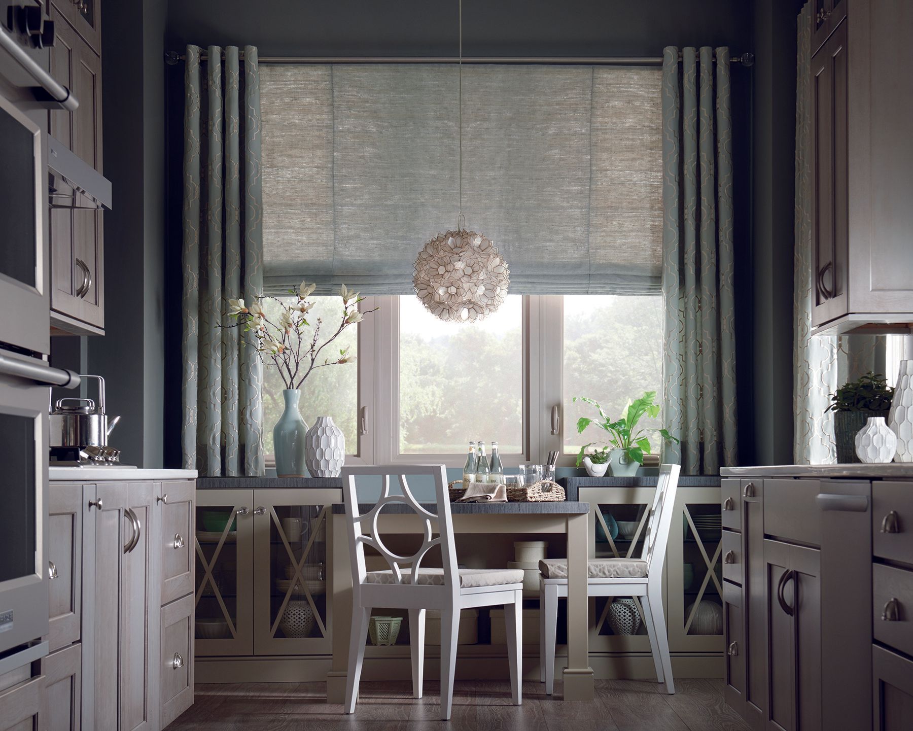 Soft elegant roman shades