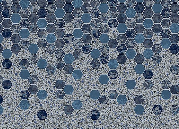 Falling Esagono Grey Crystal