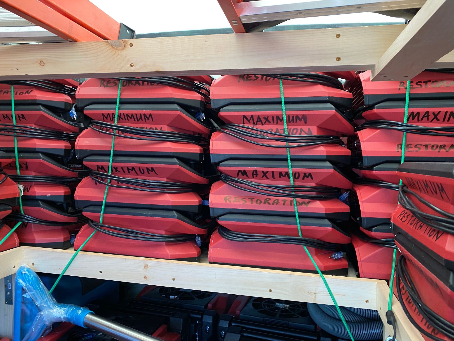 Piles of red and black 