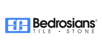 Bedrosians logo: Blue and white abstract symbol next to the company name in black, with