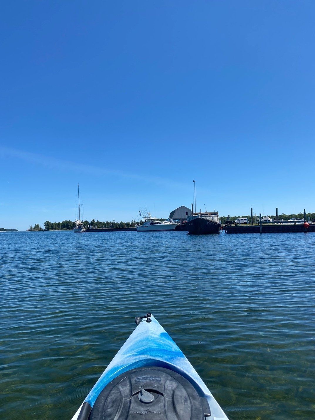 Kayak on blue waters