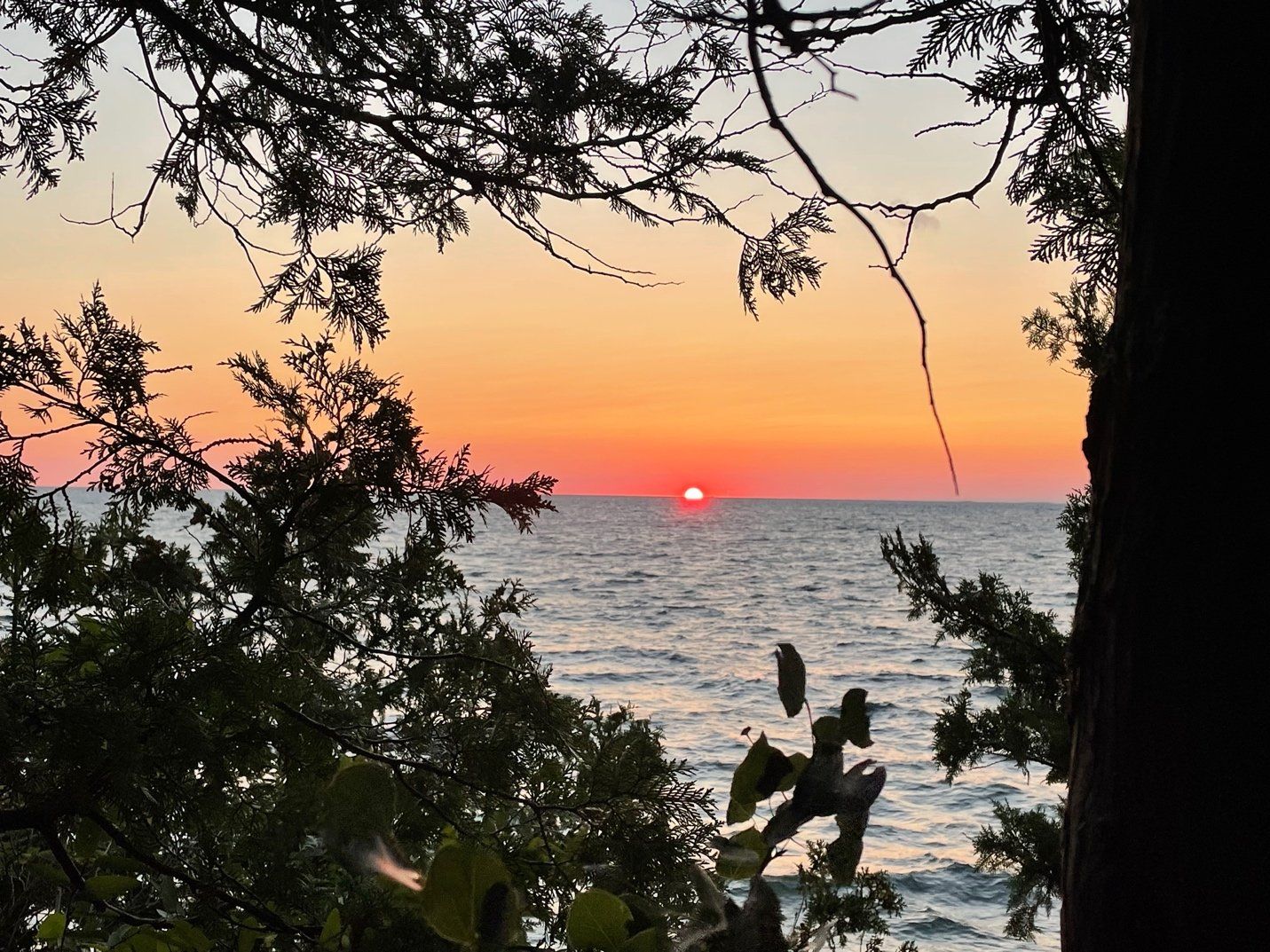 a view of the sunset