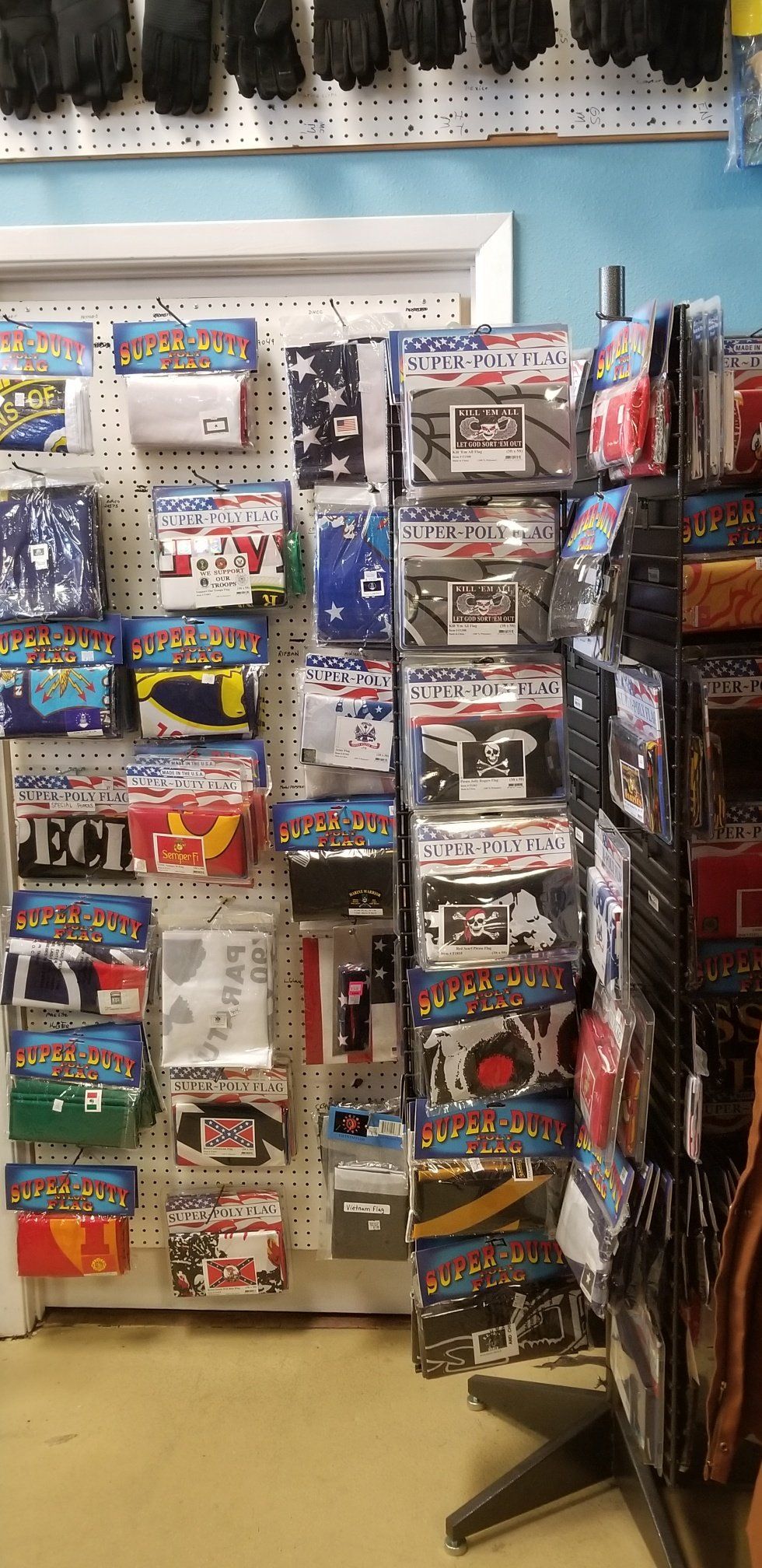 Large assortment of military flags