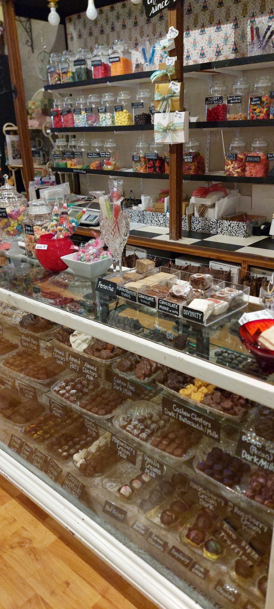 Chocolates in display