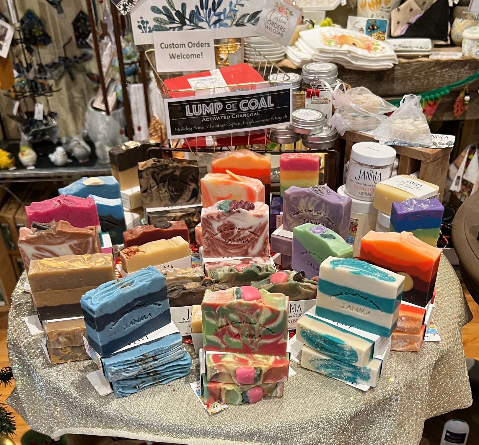 Woman with postcards