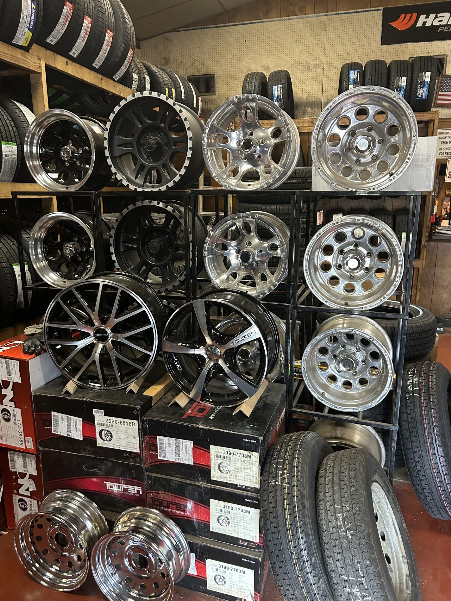 A store filled with lots of wheels and tires.