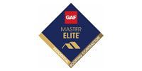A master elite roofing contractor logo on a white background.