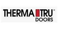 The logo for therma tru doors is on a white background.
