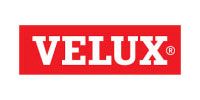 The velux logo is red and white on a white background.