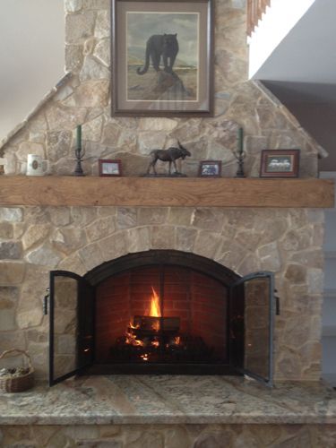 Stone fireplace