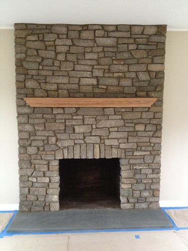 Stone fireplace