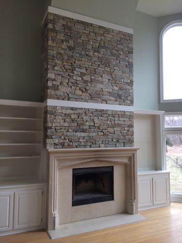 Stone fireplace