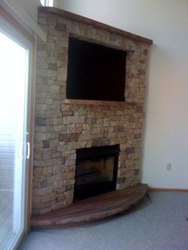 Stone fireplace