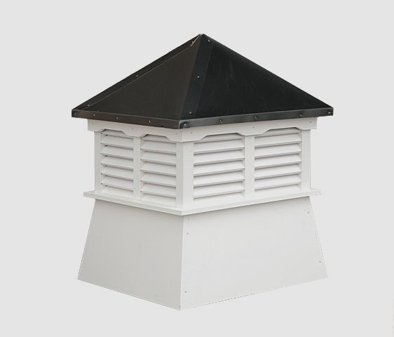 a white chimney with a black top on a white background