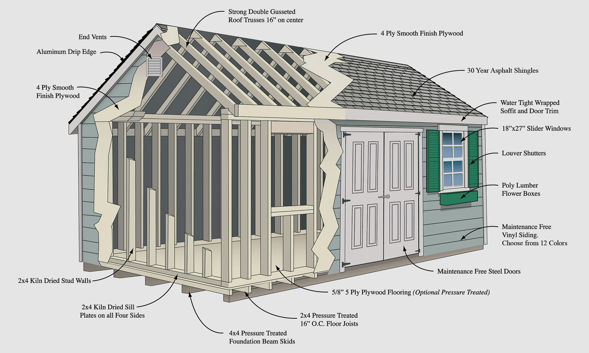 a drawing of a house with a window and shutters
