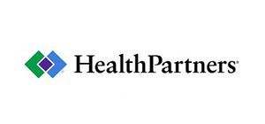 HealthPartners logo with green and blue diamond icon and black text