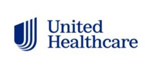 UnitedHealthcare logo in blue text with a blue shield-like emblem