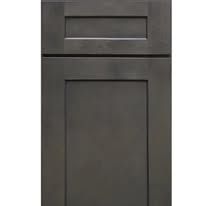 Dark gray shaker-style cabinet door with a raised panel and recessed top panel.