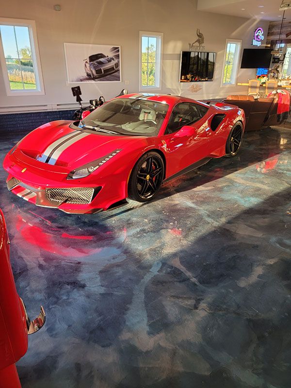 Garage with sports car