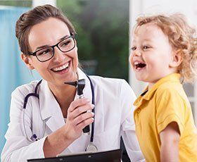 Pediatrician and child