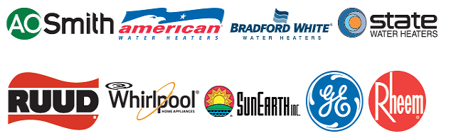 AO Smith | American Water Heaters | Bradford White Water Heaters | State Water Heaters | RUUD | Whirlpool | SunEarth | GE | Rheem