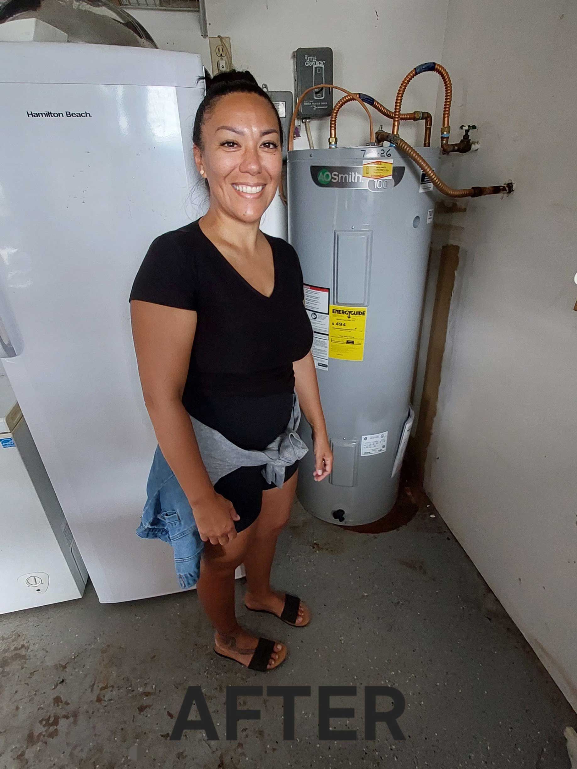 water heater tank replacement - after
