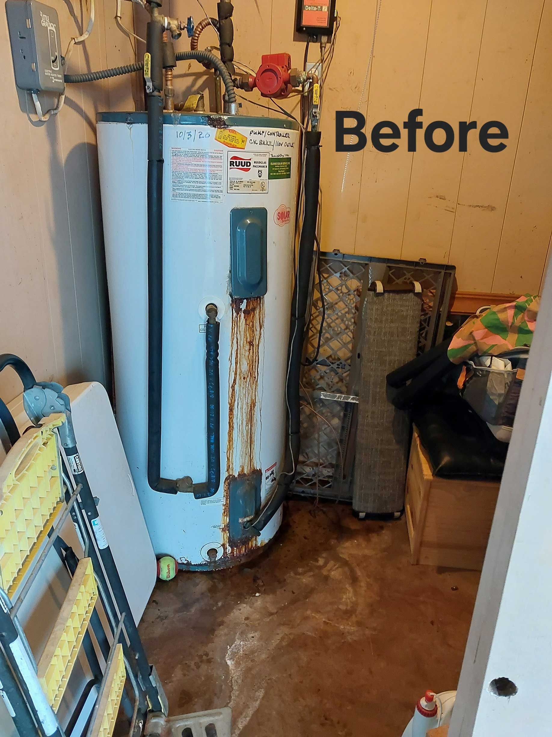 water heater replacement - before