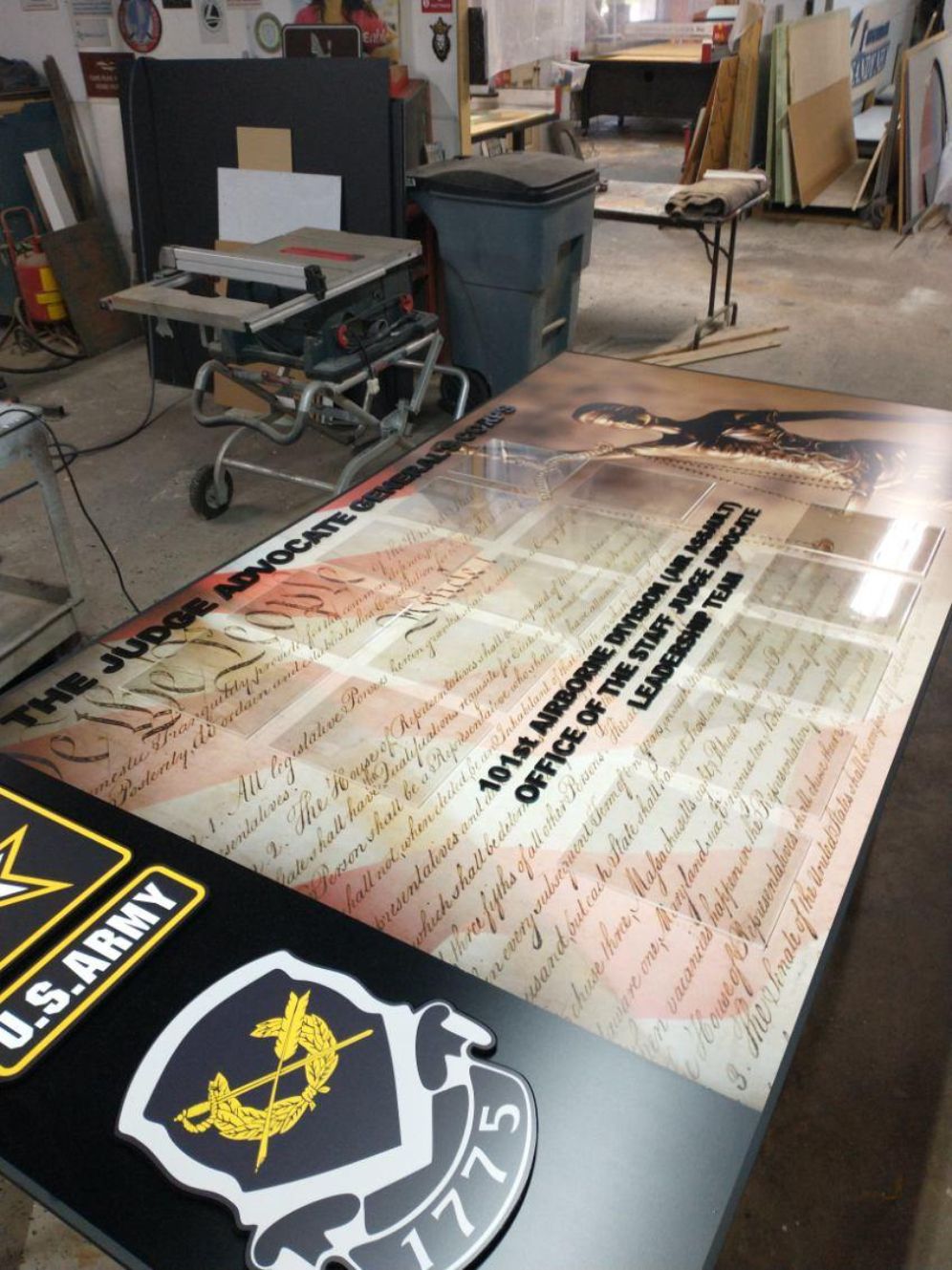 A large sign that says us army on it