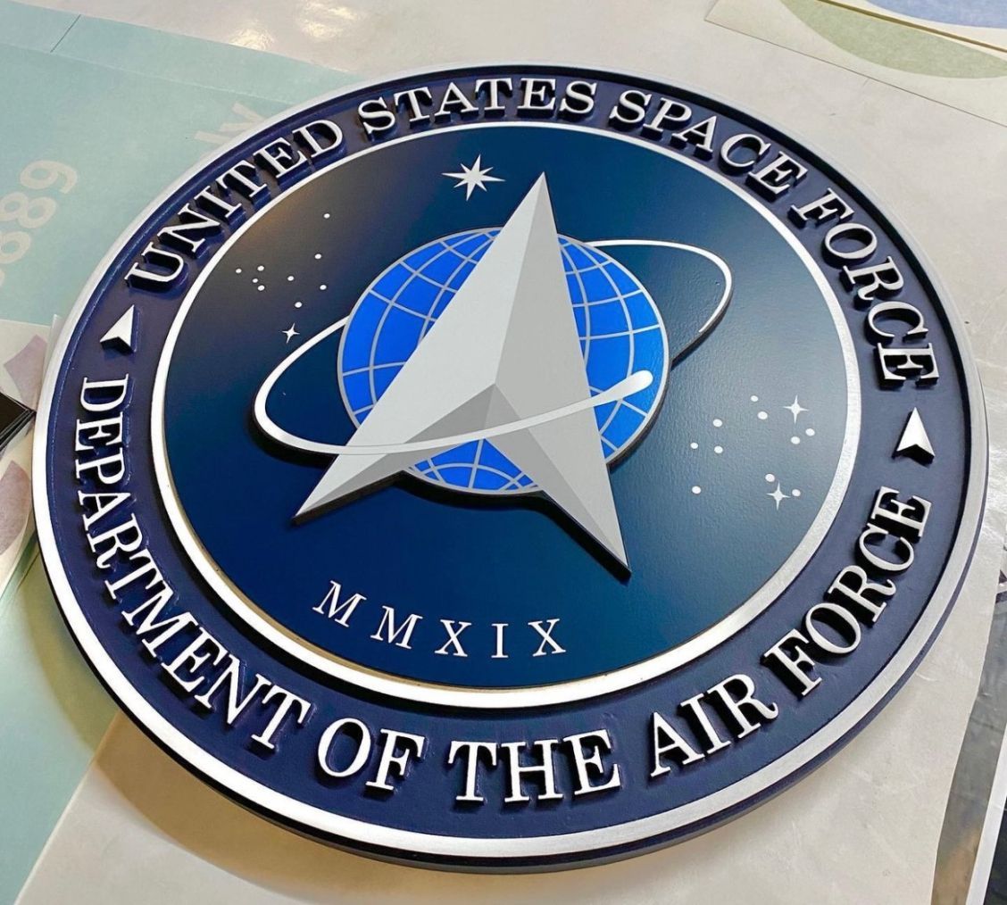 The united states space force department of the air force logo