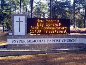 Snyder memorial baptist church has a new year 's day worship