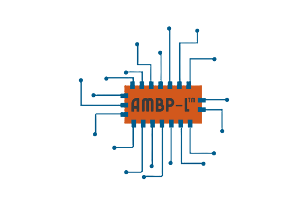 The AMBP-L program graphic is an orange circuit board with blue paths stemming outward