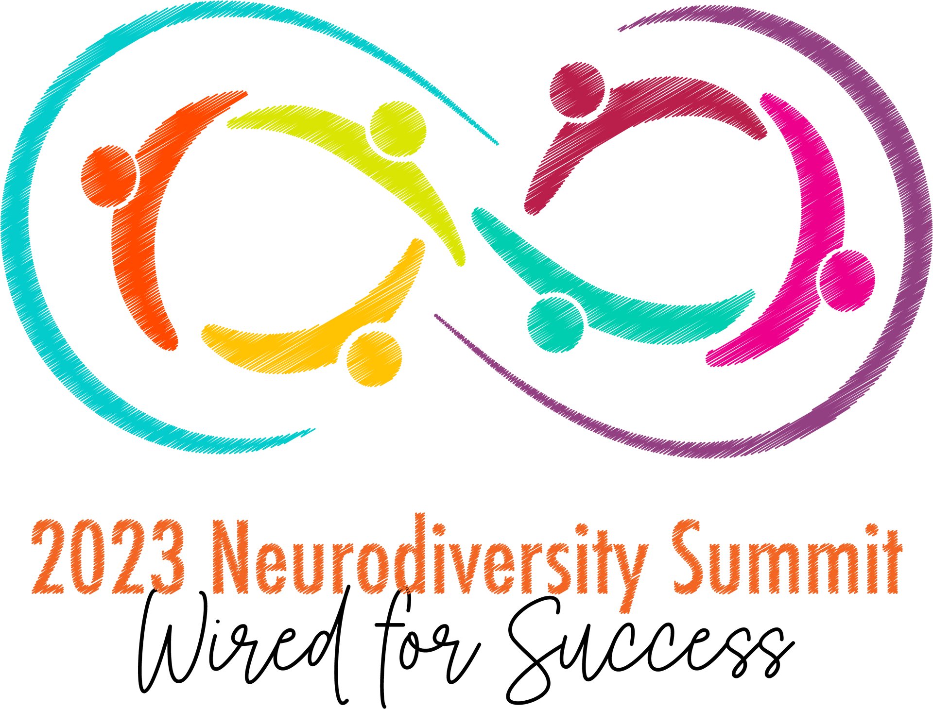 The 2023 Neurodiversity Summit: Wired for Success logo is a colorful double infinity