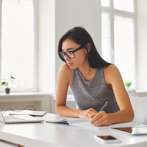 An image of person logged on to an online meeting or webinar