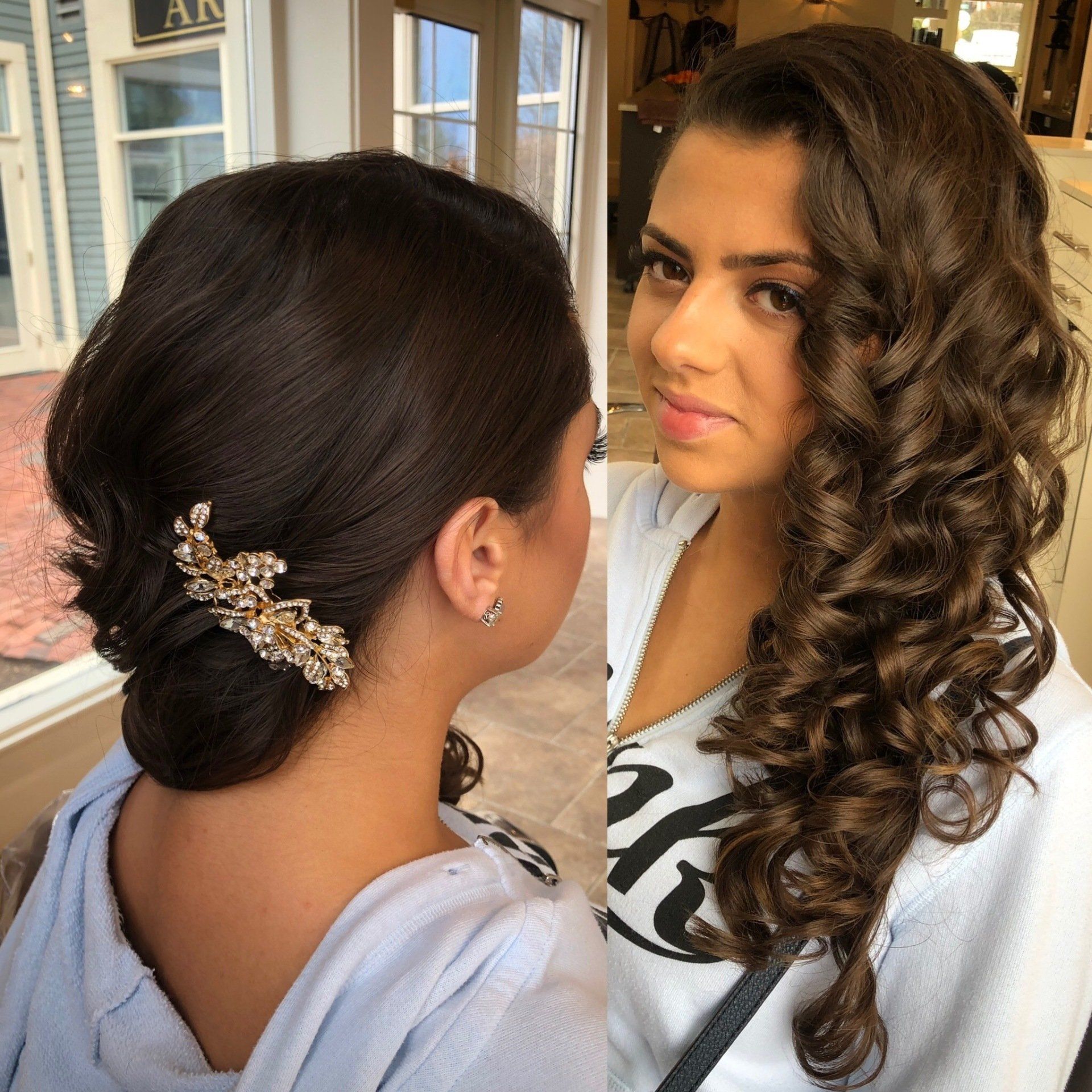 Hairstyle and makeup