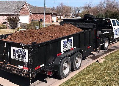 Truck loaded with soil