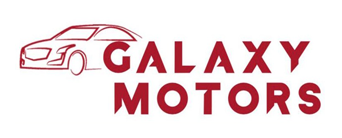 Red car sketch and "GALAXY MOTORS" in red text.
