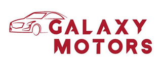 Red car sketch and "GALAXY MOTORS" in red text.