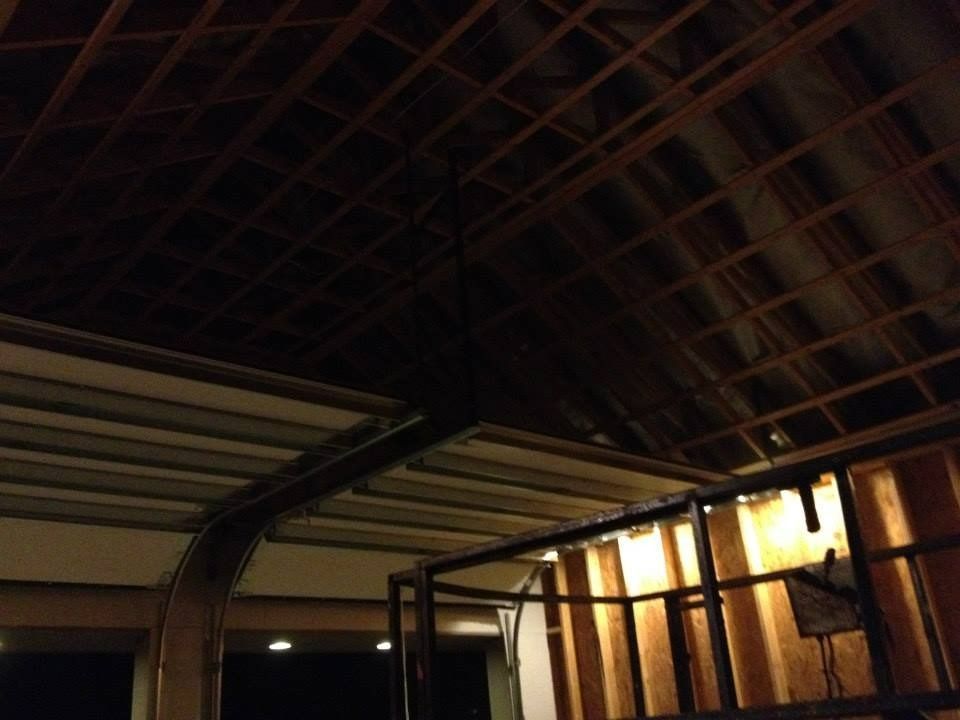 Garage door opener at night