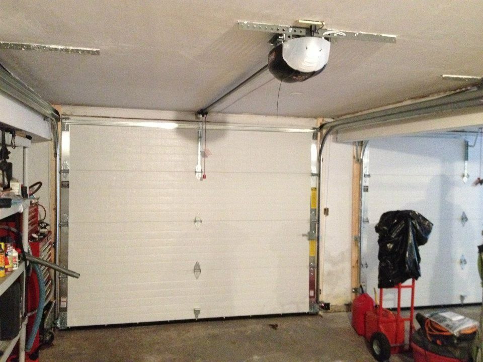 Residential garage door and opener